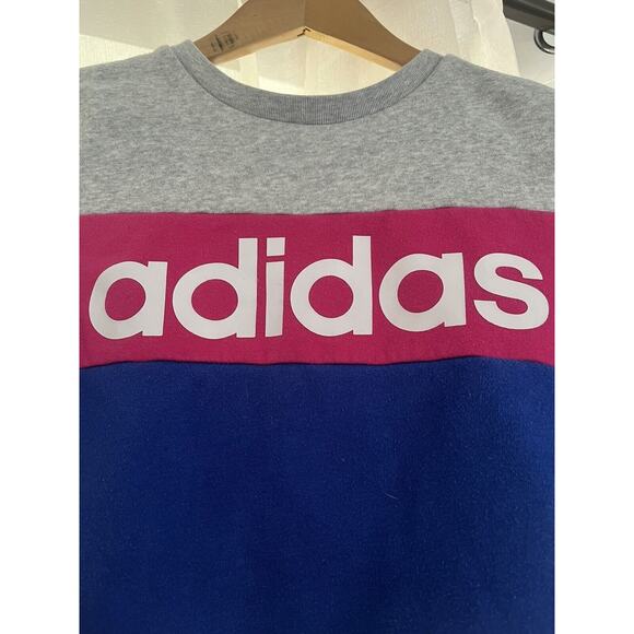 Adidas Color-Block Sweatshirt Girls 10-12 Cotton Blend - RARE - Picture 2 of 5
